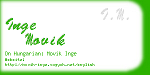 inge movik business card